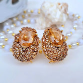 Golden Sparkle Diamond-Cut Stud Earrings